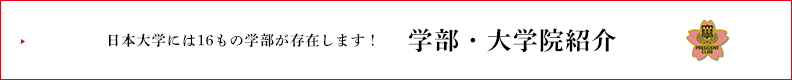 日本大学には16もの学部が存在します！学部・大学院紹介